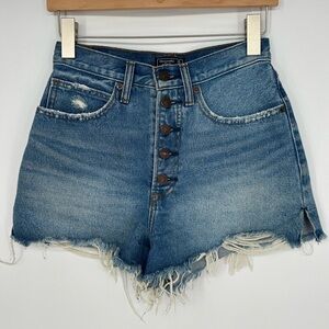Abercrombie & Fitch Button Fly Natural Rise Denim Cut Off Shorts